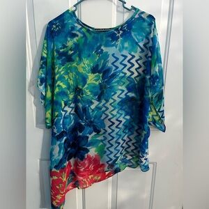 Peck & Peck Blue Floral Blouse
